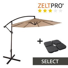 Lauko skėtis su padu Select, rudas цена и информация | Зонты, маркизы, стойки | pigu.lt