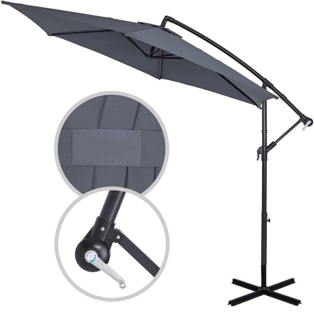 Lauko skėtis su užvalkalu Select, pilkas цена и информация | Skėčiai, markizės, stovai | pigu.lt