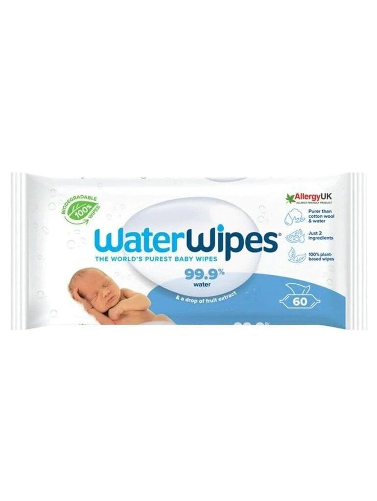 Drėgnos servetėlės kūdikiams WaterWipes 200223-60, 60 vnt kaina ir informacija | Drėgnos servetėlės, paklotai | pigu.lt