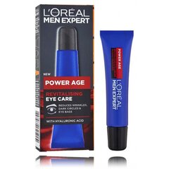 Paakių kremas vyrams su hialurono rūgštimi L'oreal Men Expert Power Age Revitalising Eye Care, 15 ml kaina ir informacija | Paakių kremai, serumai | pigu.lt