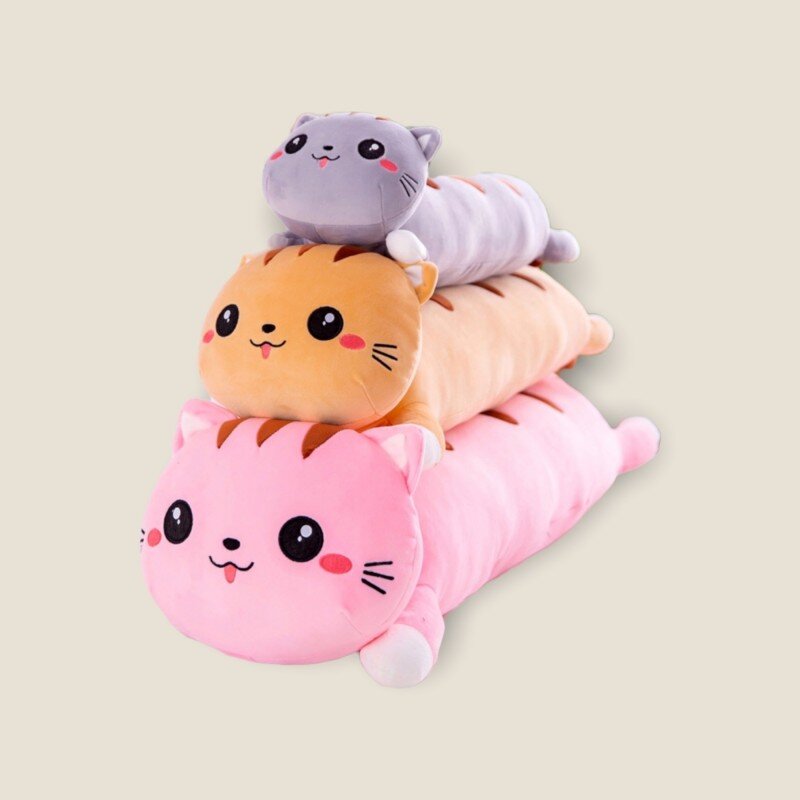 Pliušinis žaislas katė - pagalvė, Pilka, 50cm цена и информация | Minkšti (pliušiniai) žaislai | pigu.lt