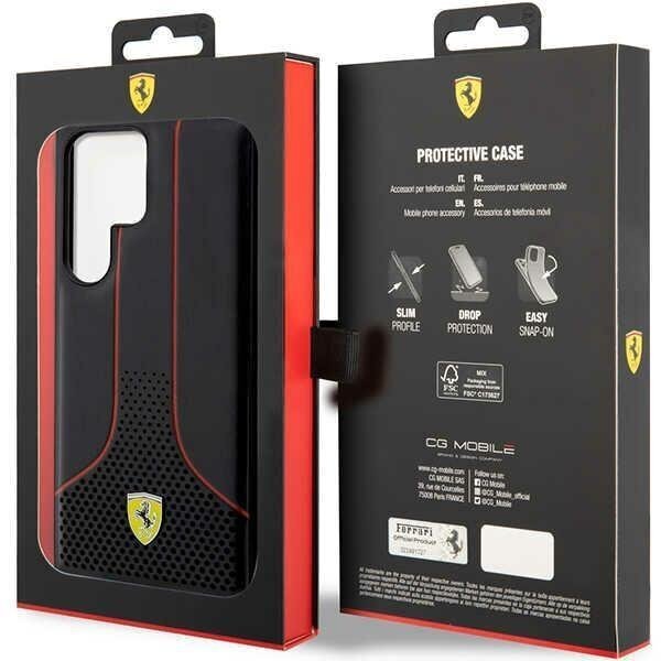 Ferrari FEHCS23LPCSK skirtas Galaxy S23 Ultra S918, juodas kaina ir informacija | Telefono dėklai | pigu.lt