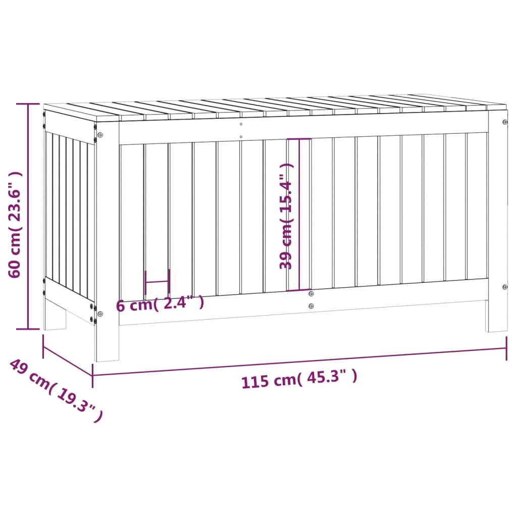 Vidaxl daiktadėžė, medaus ruda, 115x49x60cm kaina ir informacija | Daiktadėžės | pigu.lt