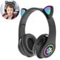 Belaidės Bluetooth ausinės "Cat Ears" LED kaina ir informacija | Ausinės | pigu.lt