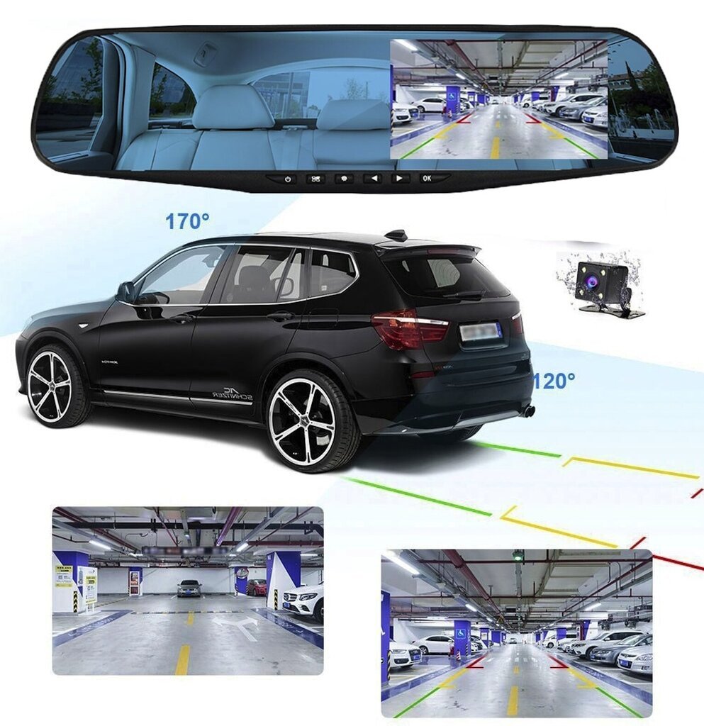 Automobilio veidrodėlis su ekranu kaina ir informacija | Vaizdo registratoriai | pigu.lt