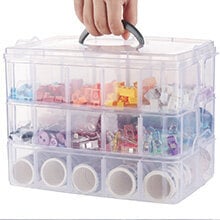 Пластиковый ящик для хранения с ручкой для переноски, 3 x 10 отсеков цена и информация | Ящики для вещей | pigu.lt