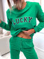 Medvilninis laisvalaikio komplektas moterims Lucky, žalias цена и информация | Sportinė apranga moterims | pigu.lt