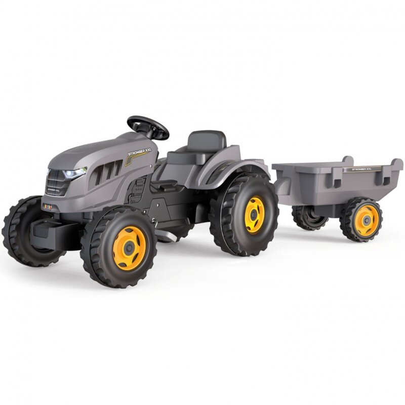 Didelis minamas traktorius su priekaba Smoby, pilkas цена и информация | Žaislai berniukams | pigu.lt