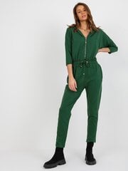 темно-зеленый спортивный костюм с брюками и карманами цена и информация | Женские комбинезоны | pigu.lt