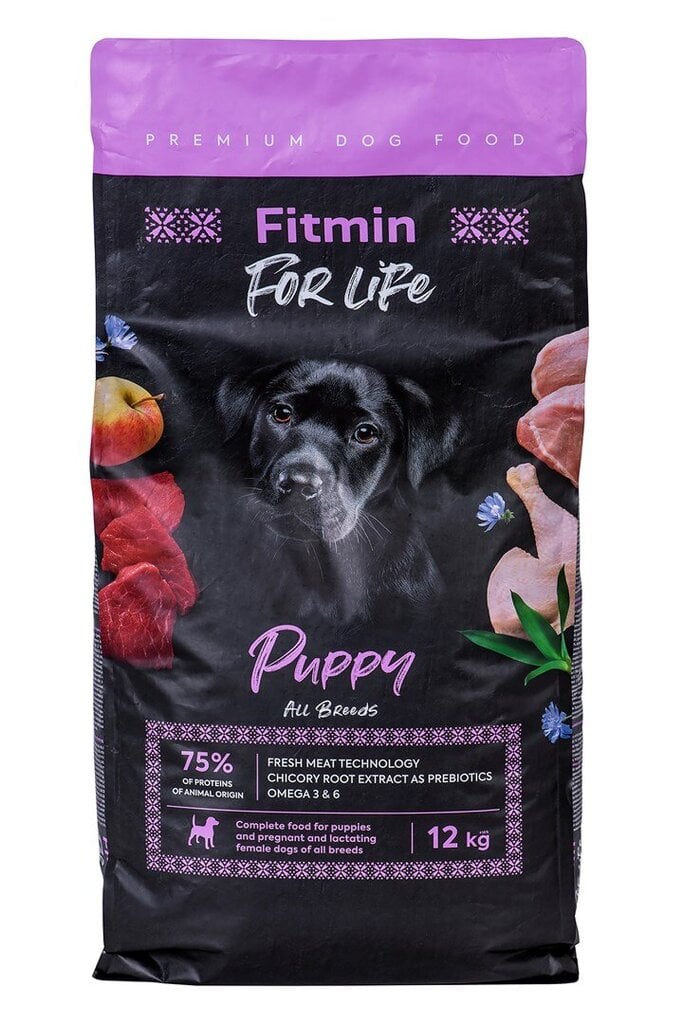 Fitmin For Life Puppy su paukštiena, 12 kg kaina ir informacija | Sausas maistas šunims | pigu.lt