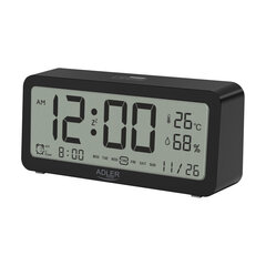Часы с будильником и термометром Adler AD 1195B цена и информация | Радиоприемники и будильники | pigu.lt