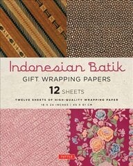 Indonesian Batik Gift Wrapping Papers - 12 Sheets: 18 x 24 inch (45 x 61 cm) Wrapping Paper kaina ir informacija | Knygos apie meną | pigu.lt