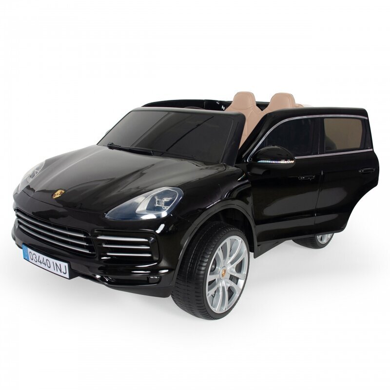 Dvivietis elektromobilis Injusa Porsche Cayenne S, juodas kaina ir informacija | Elektromobiliai vaikams | pigu.lt