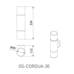 Бра для наружного освещения CORTA, 2xE27, 2xMAX.25W, IP44, Антрацит,GTV цена и информация | Уличные светильники | pigu.lt