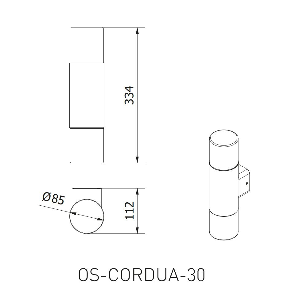 Sieninis lauko šviestuvas GTV Corta, pilkas kaina ir informacija | Lauko šviestuvai | pigu.lt
