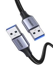 USB3.0 cable Male USB-A to Male USB-A UGREEN 2A, 0.5m (black) цена и информация | Кабели и провода | pigu.lt