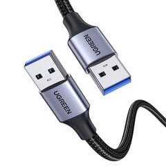 USB3.0 cable Male USB-A to Male USB-A UGREEN 2A, 1m (black) цена и информация | Кабели и провода | pigu.lt