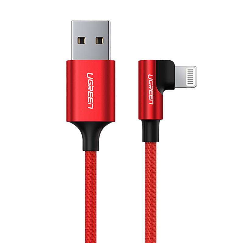 Ugreen kampinis kabelis Lightning į USB-A US299, 2,4 A, 1 m kaina ir informacija | Kabeliai ir laidai | pigu.lt