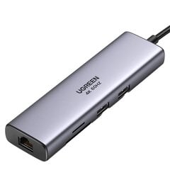 Adapteris Ugreen, USB-C to 2x USB 3.0, HDMI, RJ45 kaina ir informacija | Adapteriai, USB šakotuvai | pigu.lt