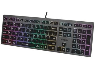 A4Tech FSTYLER FX60H (Neon Backlit) keyboard USB QWERTY Black  Grey цена и информация | Клавиатуры | pigu.lt