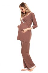 Motinystės ir žindymo pižama moterims Peekaboo LKK132600, ruda kaina ir informacija | Naktiniai, pižamos moterims | pigu.lt