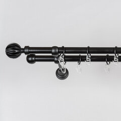 Karnizas "MATERA-KULA" dvigubas Ø19 juodos sp. 200 cm kaina ir informacija | Karnizai | pigu.lt