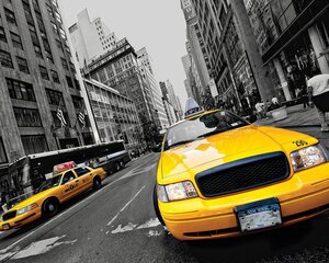 Consalnet Фотообои флизелиновые Yellow Taxi 416 x 254 cm 10069VEXXXL цена и информация | Фотообои с инструментом и клеем - Бежевые листья эвкалипта, 400x280 см | pigu.lt