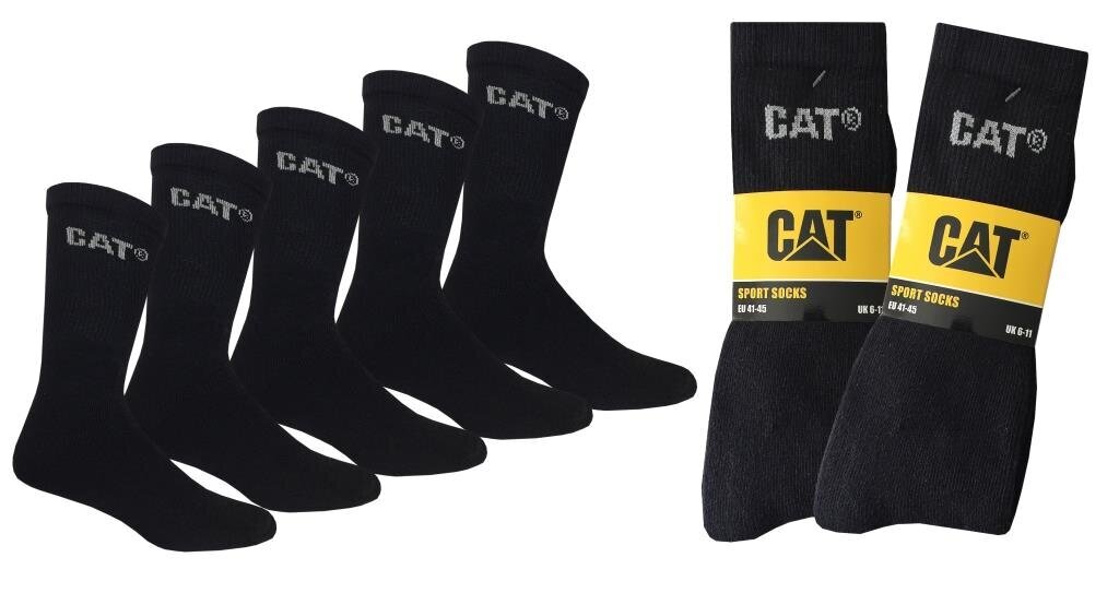 Sportinės kojinės vyrams Cat DYP12, juodos, 5 poros цена и информация | Vyriškos kojinės | pigu.lt