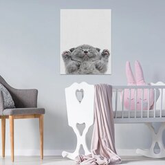Настенный печатный холст с милым котёнком Декор интерьера для детской комнаты - 40 х 30 см цена и информация | Интерьерные наклейки | pigu.lt