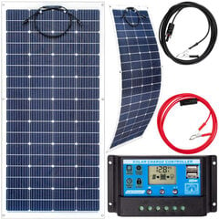 Saulės elektrinės komplektas, 200 W, 12 V kaina ir informacija | Komponentai saulės jėgainėms | pigu.lt