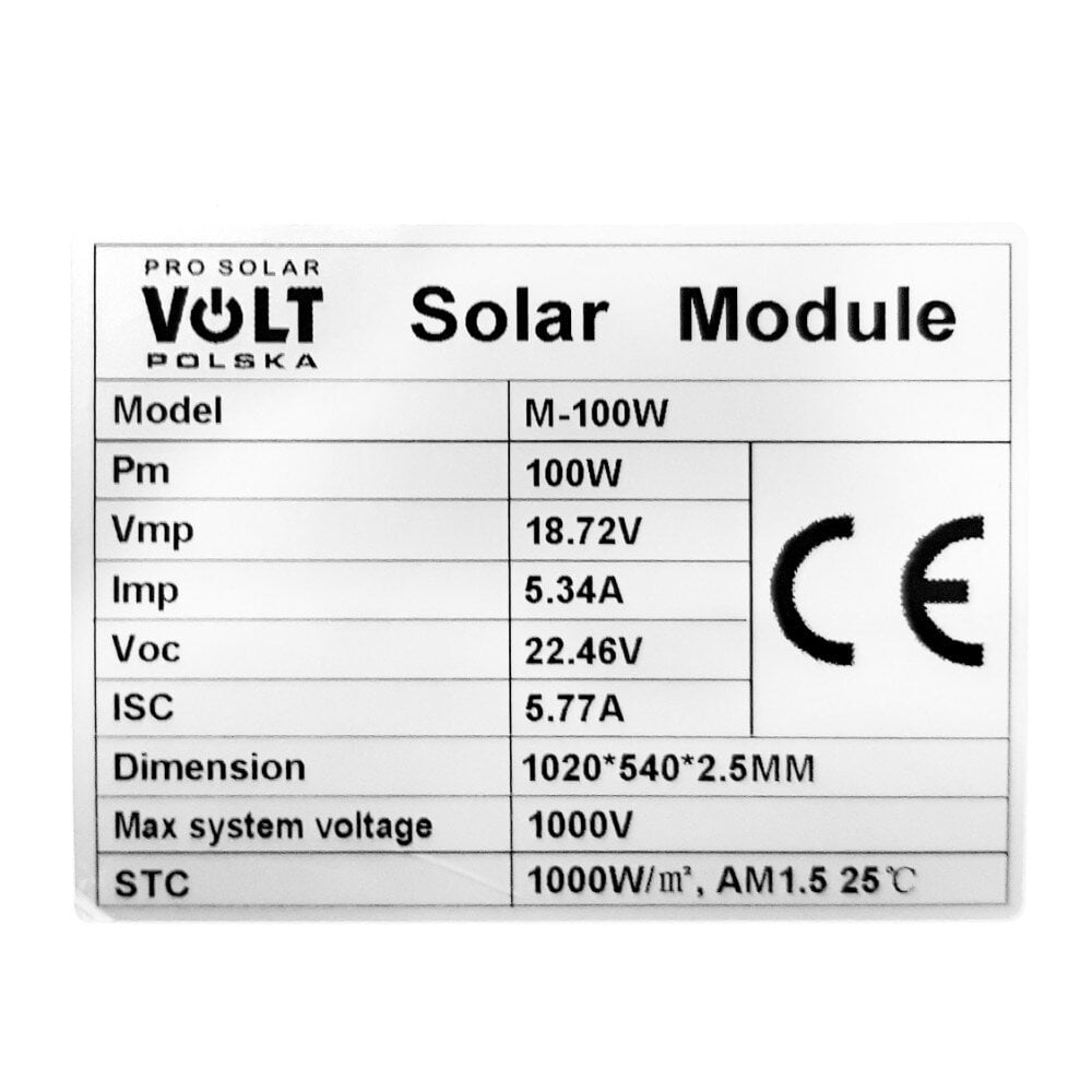 Saulės elektrinės komplektas, 100 W, 12 V kaina ir informacija | Komponentai saulės jėgainėms | pigu.lt