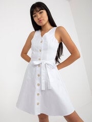 белое расклешенное джинсовое платье с пуговицами цена и информация | Платья | pigu.lt