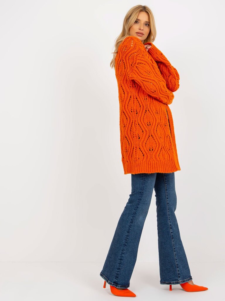 Kardiganas moterims Badu, oranžinis цена и информация | Megztiniai moterims | pigu.lt