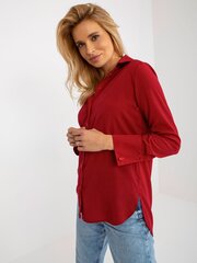 бордовая женская классическая рубашка с воротником цена и информация | Женские блузки, рубашки | pigu.lt