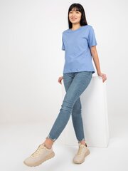 Женская темно-синяя однотонная футболка цена и информация | Женские футболки | pigu.lt