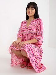 Женское бело-розовое платье с принтом цена и информация | Платья | pigu.lt