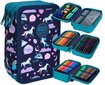 Trijų skyrių mokyklinis penalas CoolPack Jumper 3 Unicorn, su priedais kaina ir informacija | Penalai | pigu.lt