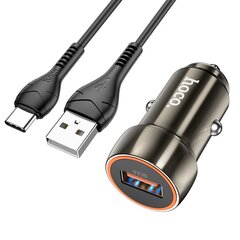 Автомобильная зарядка Hoco Z46 USB-A 18W QC3.0 + MicroUSB серая цена и информация | Зарядные устройства для телефонов | pigu.lt