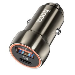 Автомобильная зарядка Hoco Z46A USB-A/Type-C PD20W+QC3.0 + Lightning серая цена и информация | Зарядные устройства для телефонов | pigu.lt