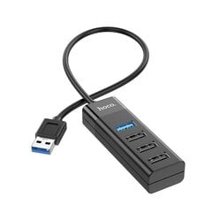 USB разветвитель Hoco HB25 Easy mix 4-in-1 converter USB-A to 1xUSB3.0+3xUSB2.0 черный цена и информация | Адаптеры, USB-разветвители | pigu.lt