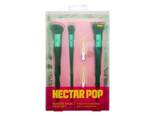 Набор кистей для макияжа Real Techniques Nectar Pop Glazed Daze, 3 шт. + 2 заколки для волос цена и информация | Кисти для макияжа, спонжи | pigu.lt