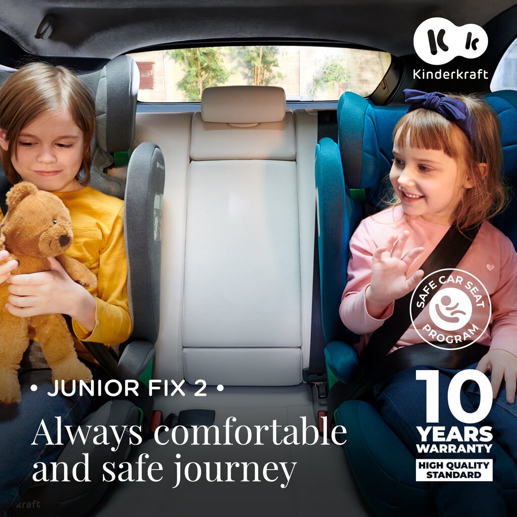 Kinderkraft automobilinė kėdutė Junior Fix 2 i-Size 15-36 kg Isofix, Graphite Black kaina ir informacija | Autokėdutės | pigu.lt