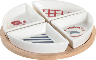 Комплект для аперитива DKD Home Decor 21,5 x 21,5 x 1 cm Красный Синий Белый Керамика Средиземноморье Дома цена и информация | Посуда, тарелки, обеденные сервизы | pigu.lt