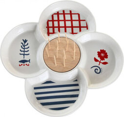 Комплект для аперитива DKD Home Decor Красный Синий Белый Керамика 22 x 22 x 7 cm Средиземноморье Дома цена и информация | Посуда, тарелки, обеденные сервизы | pigu.lt