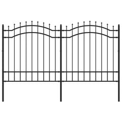 VidaXL, sodo tvora su smailiomis viršūnėmis, juoda, 165cm, plienas kaina ir informacija | Tvoros ir jų priedai | pigu.lt