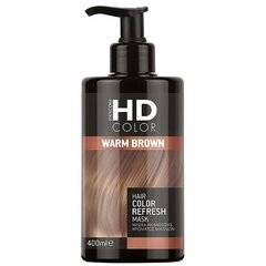 Pigmentuota dažanti plaukų kaukė HD Color Warm Brown Hair Color Refresh Mask, 400 ml kaina ir informacija | Priemonės plaukų stiprinimui | pigu.lt