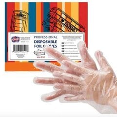 Vienkartinės pirštinės Ronney Professional Disposable Foil Gloves, S/M, 100 vnt. kaina ir informacija | Plaukų dažai | pigu.lt