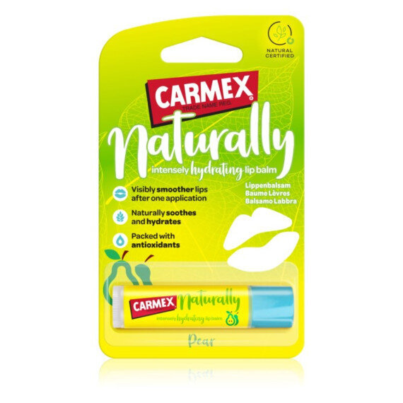 Intensyviai drėkinantis lūpų balzamas Carmex Naturally Pear 4.25 g kaina |  pigu.lt