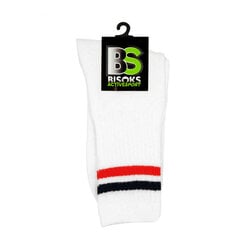 Спортивные носки Bisoks 11022 white/2 stripes black/red цена и информация | Мужские носки | pigu.lt
