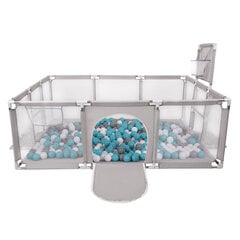 Детский манеж с корзиной и 400 мячами (серые/белые/прозрачные/голубые)Selonis, серый цена и информация | Игрушки для малышей | pigu.lt